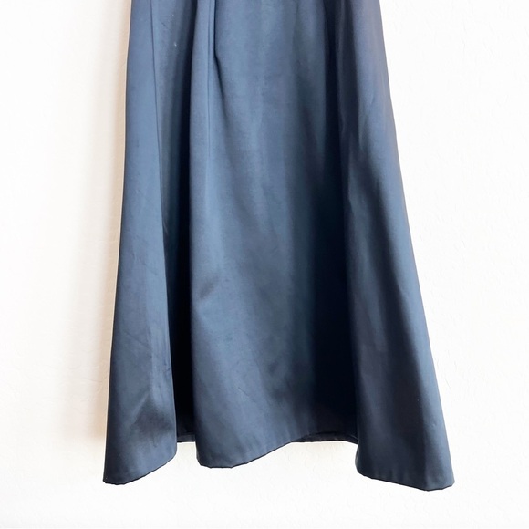 Diane Von Furstenberg Women's Strapless A-Line Midi Dress Satin Navy Blue 2 - Picture 4 of 10